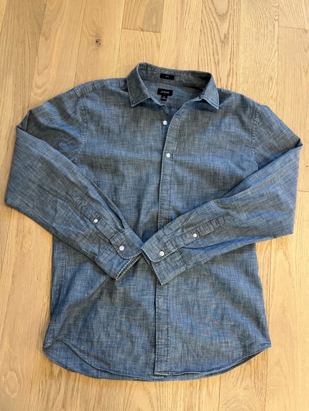 J. Crew Slim Fit Chambray Shirt — Medium — Blue — 100% Cotton